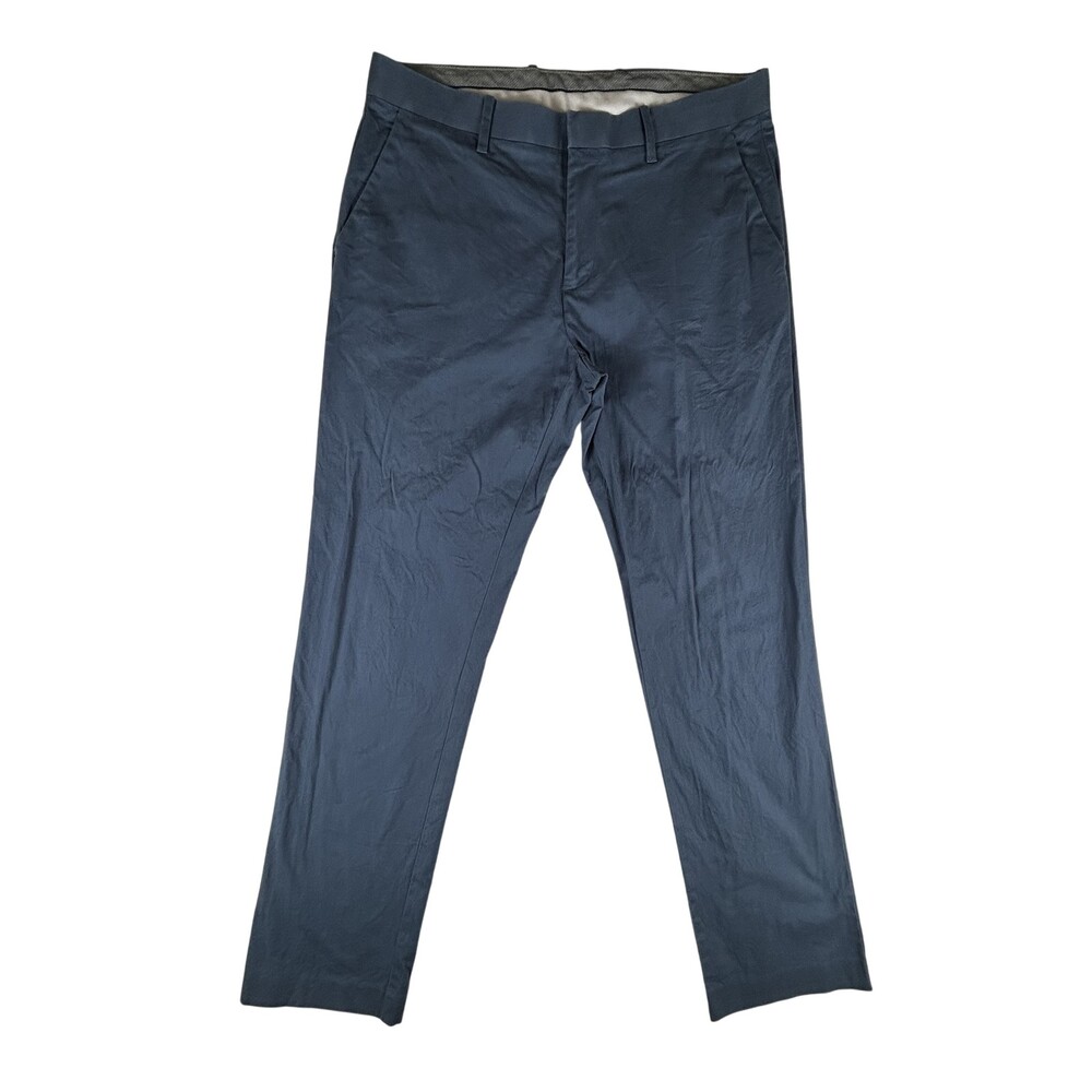 Murano Pants Mens 34x34 Blue Stretch Dress Chinos Cotton Spandex Modern Slim Fit